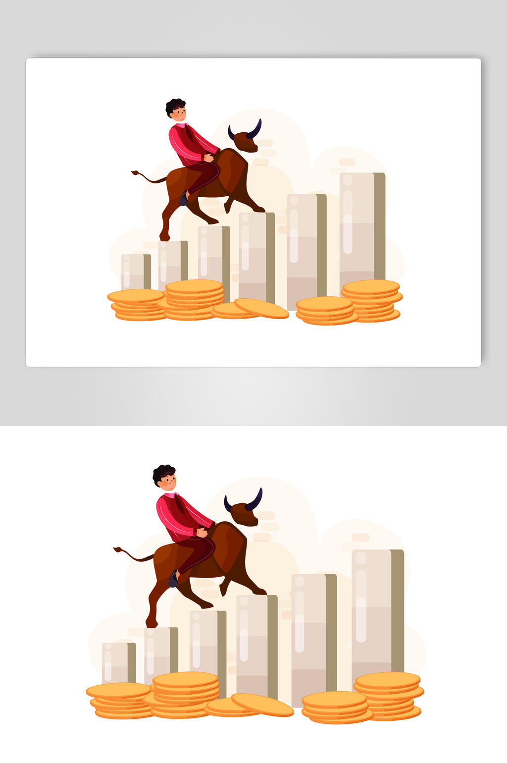 骑牛办公运动矢量素材素材