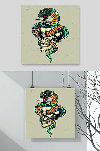 蛇卡通手绘蛇矢量素材