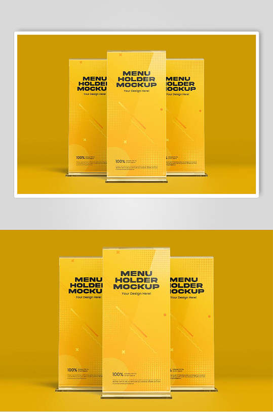 黄色背景展架样机-众图网