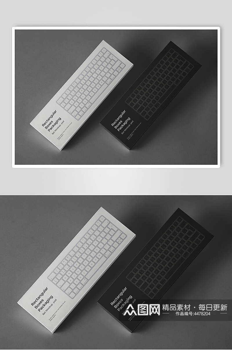 键盘英文字母长方形黑键盘样机素材