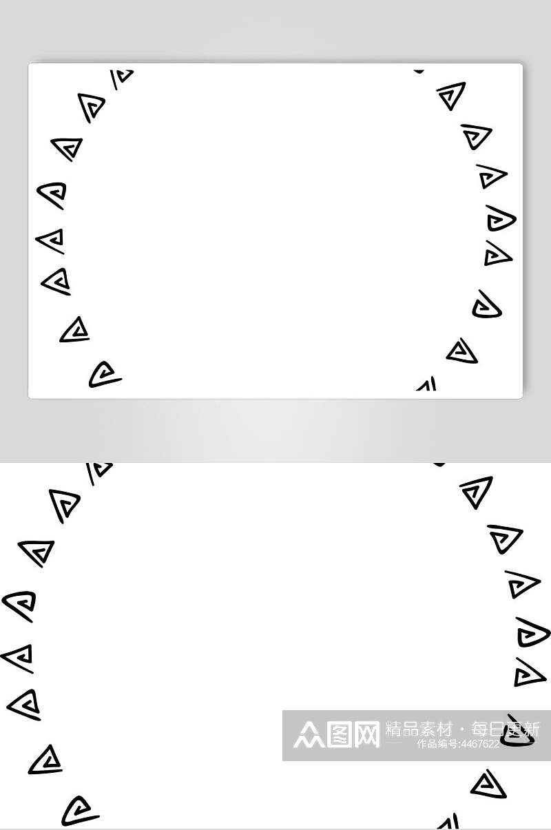 线条三角简约黑色圆圈徽标矢量素材素材