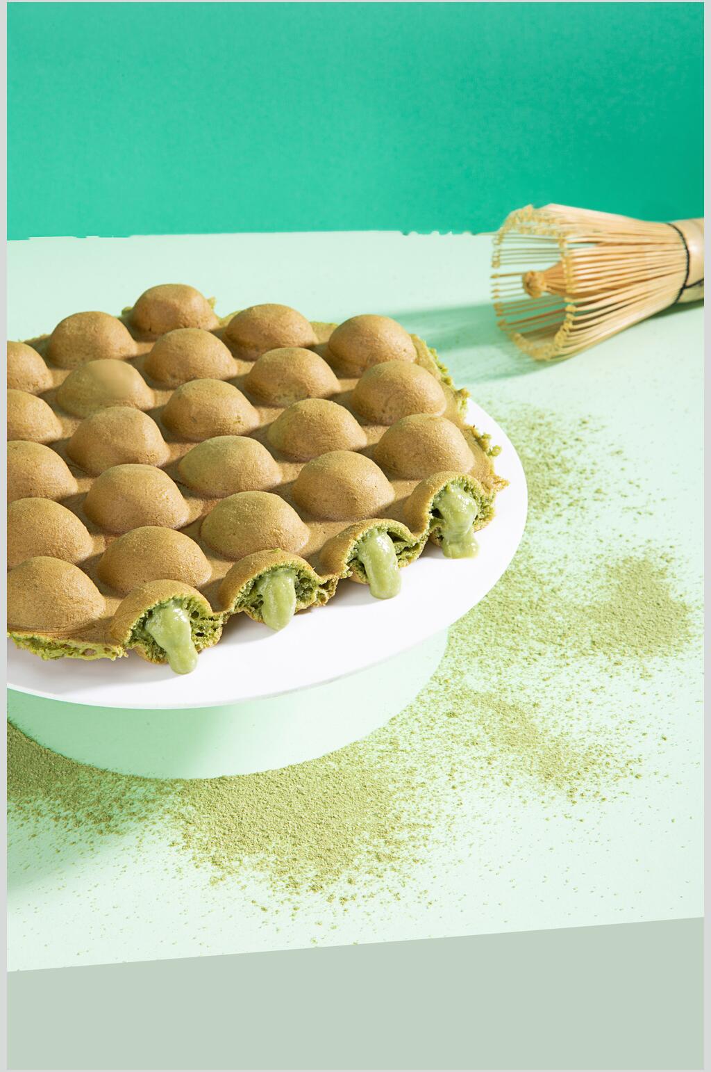 抹茶鸡蛋仔小吃零食美食图片素材