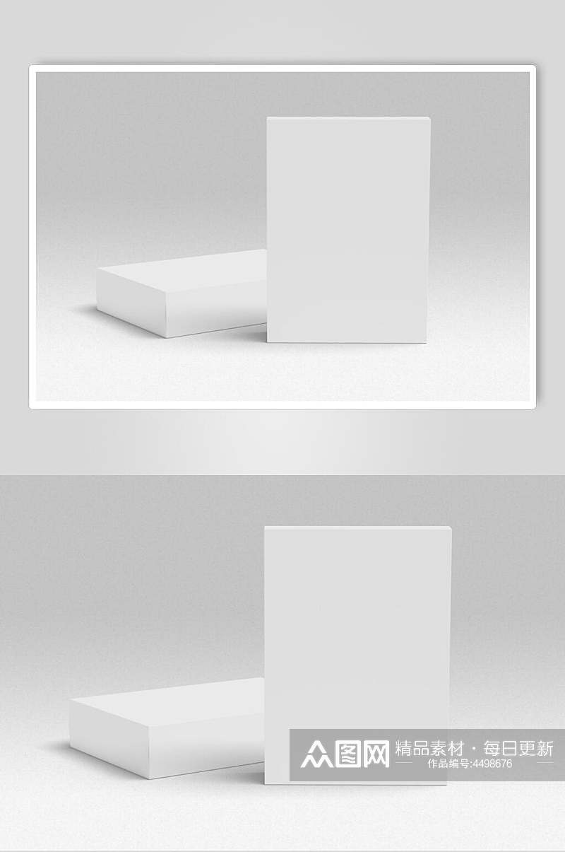白色简约纸盒礼盒包装样机素材