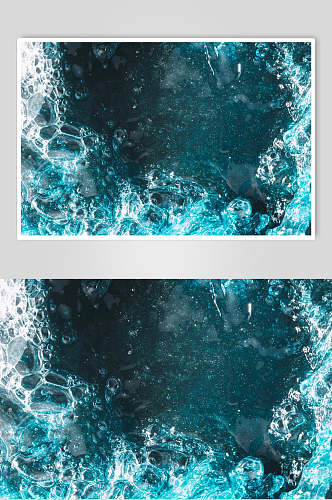 液态水滴蓝色海浪波纹背景图片