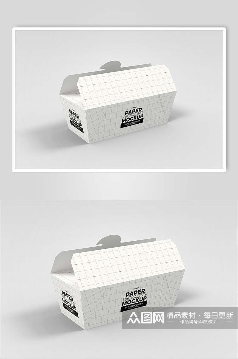 打开的食品包装盒设计样机素材
