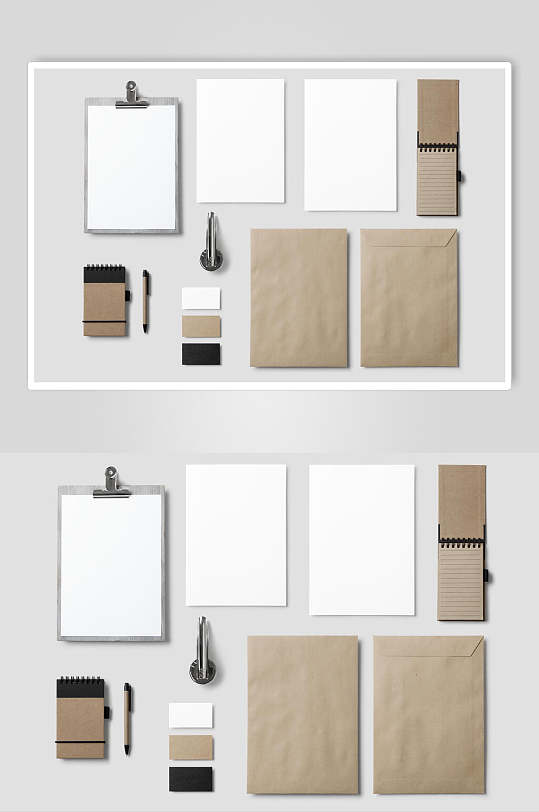 写字板铁环扣长方形企业vi样机