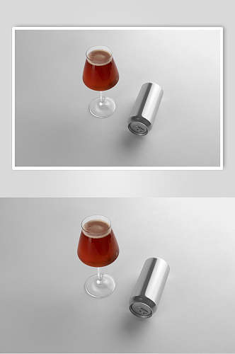 酒杯液体圆柱形易拉罐酒瓶样机