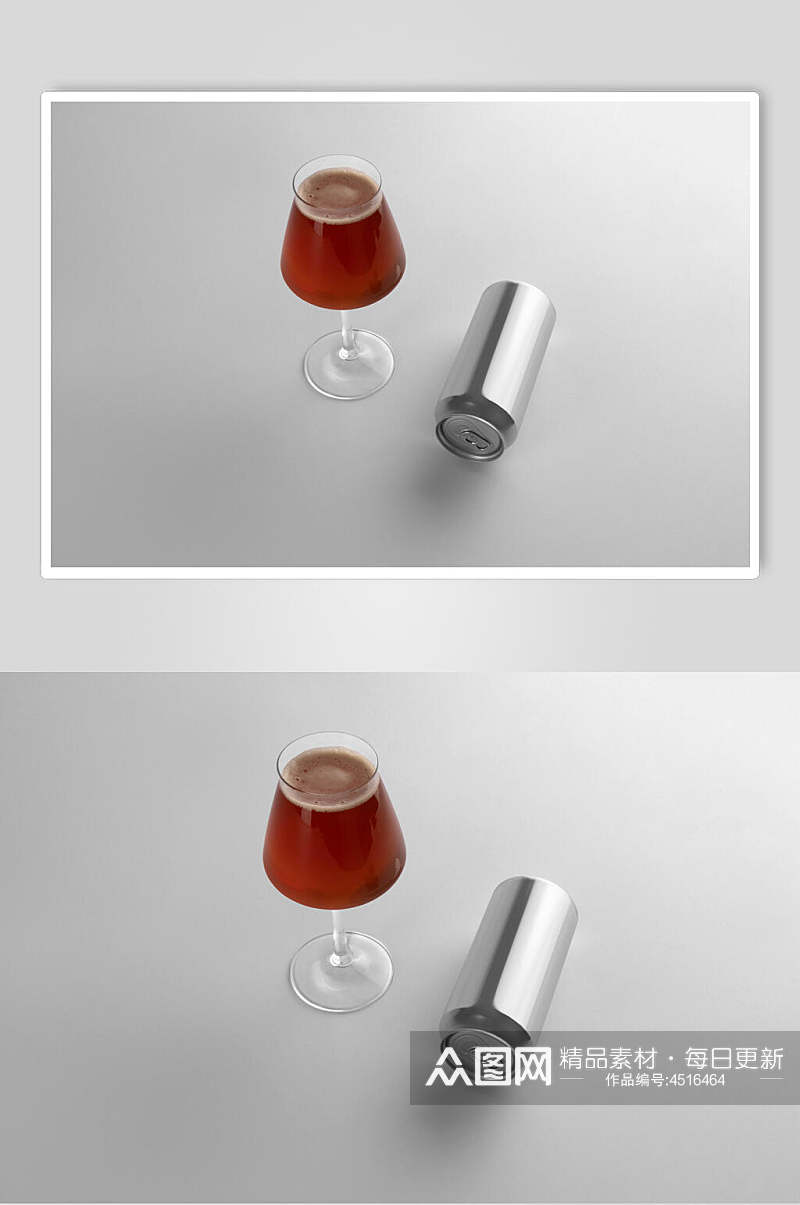 酒杯液体圆柱形易拉罐酒瓶样机素材