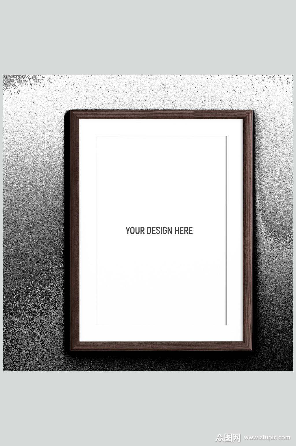 质感木质画框展示贴图样机素材