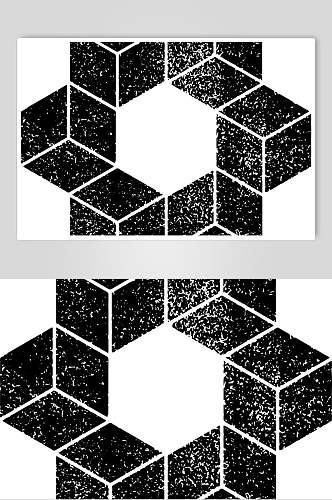 方形黑色手绘简约几何图形矢量素材