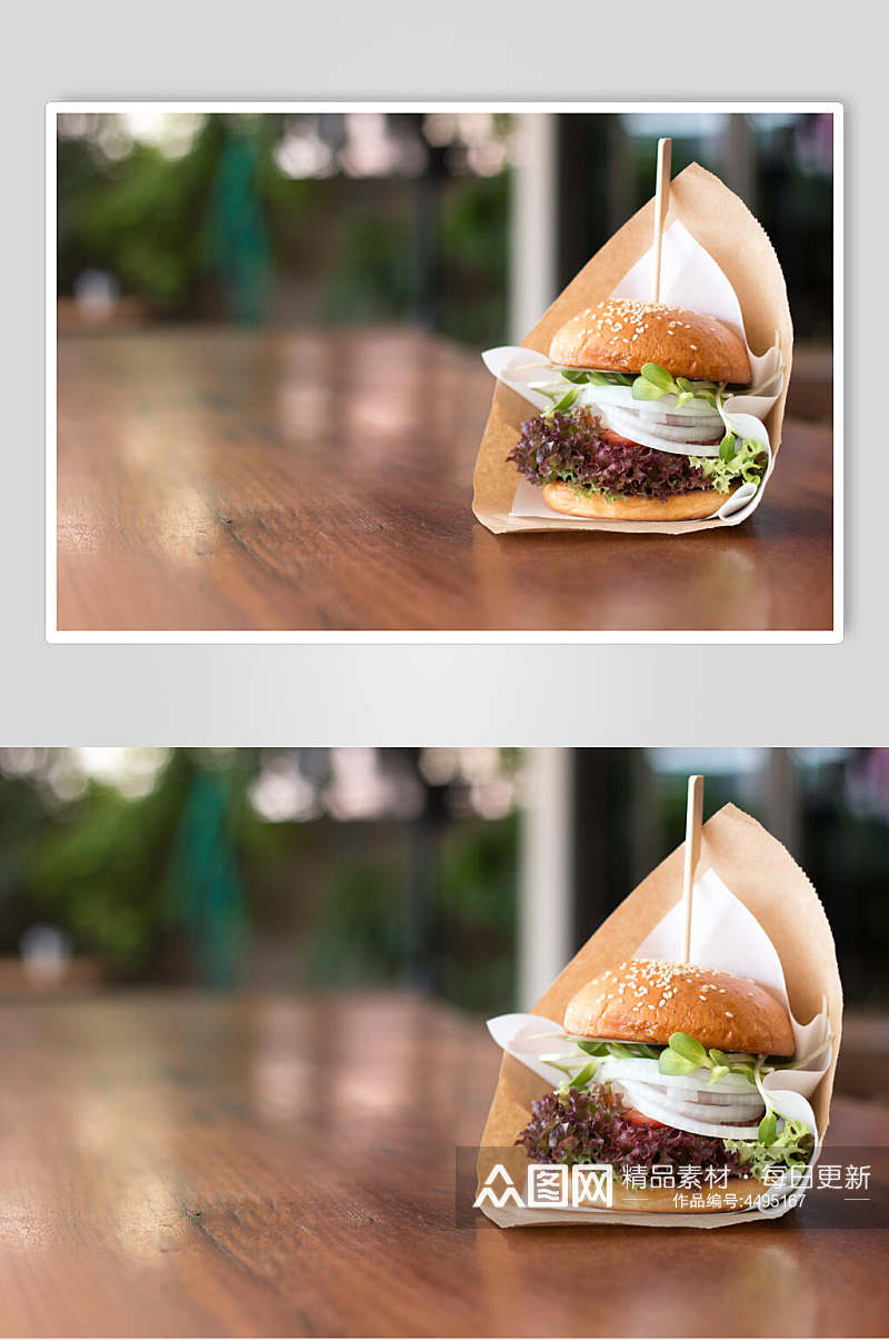 高端餐饮汉堡美味效果图高清图片素材