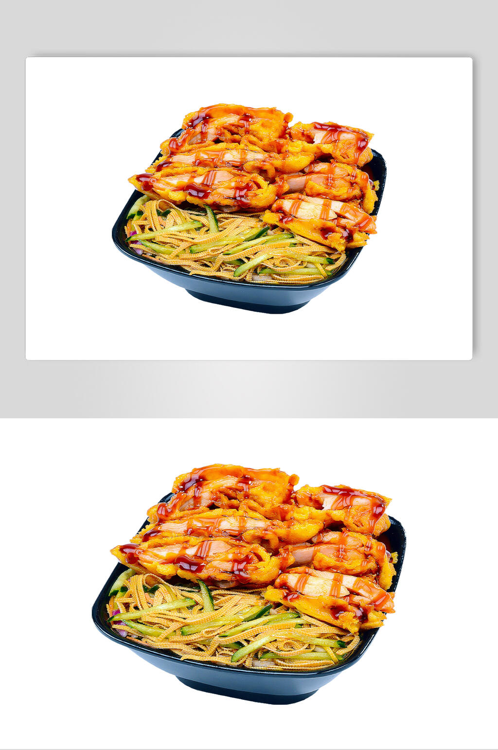 蜜汁脆皮鸡饭摄影图片素材