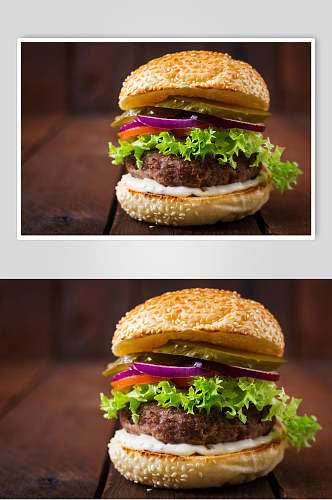 牛排餐饮汉堡美味效果图高清图片