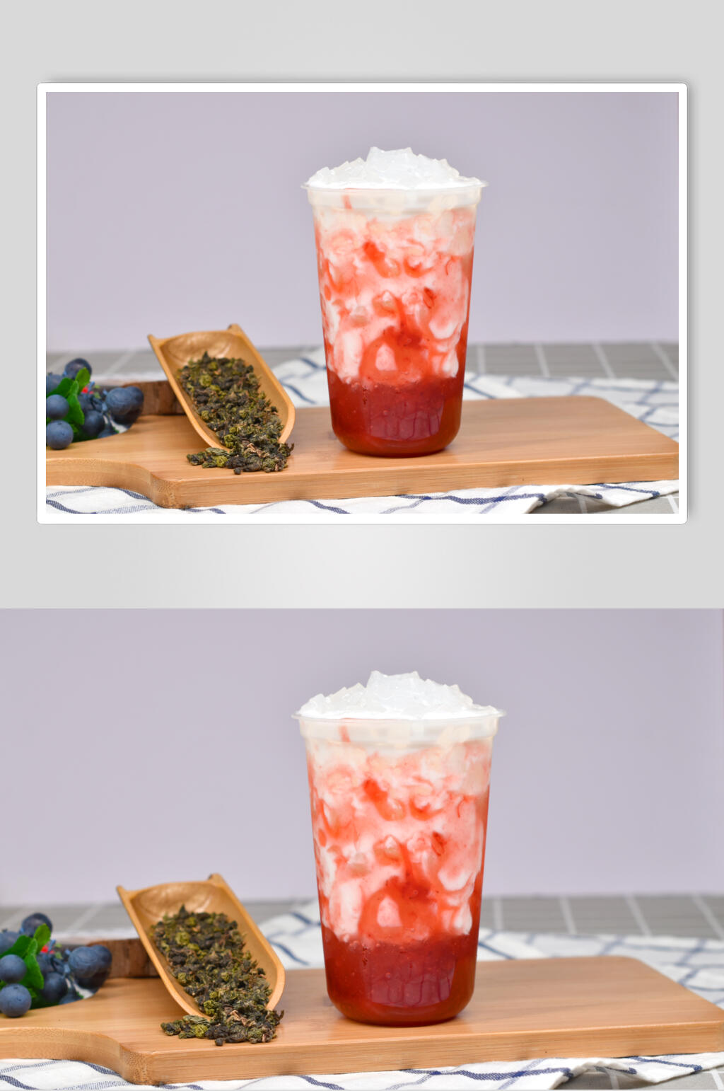 红色奶油奶茶芋圆甜品摄影图素材