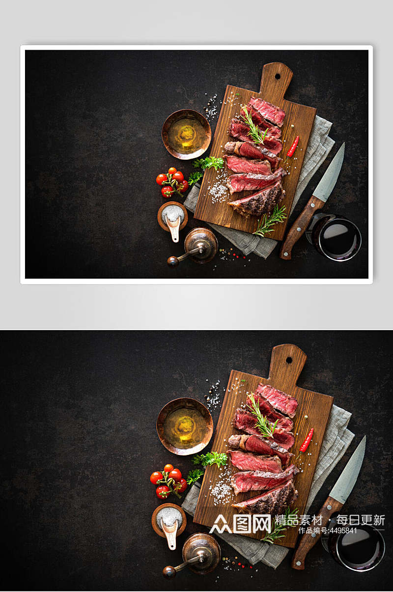 秘制美味美味牛排实拍图图片素材