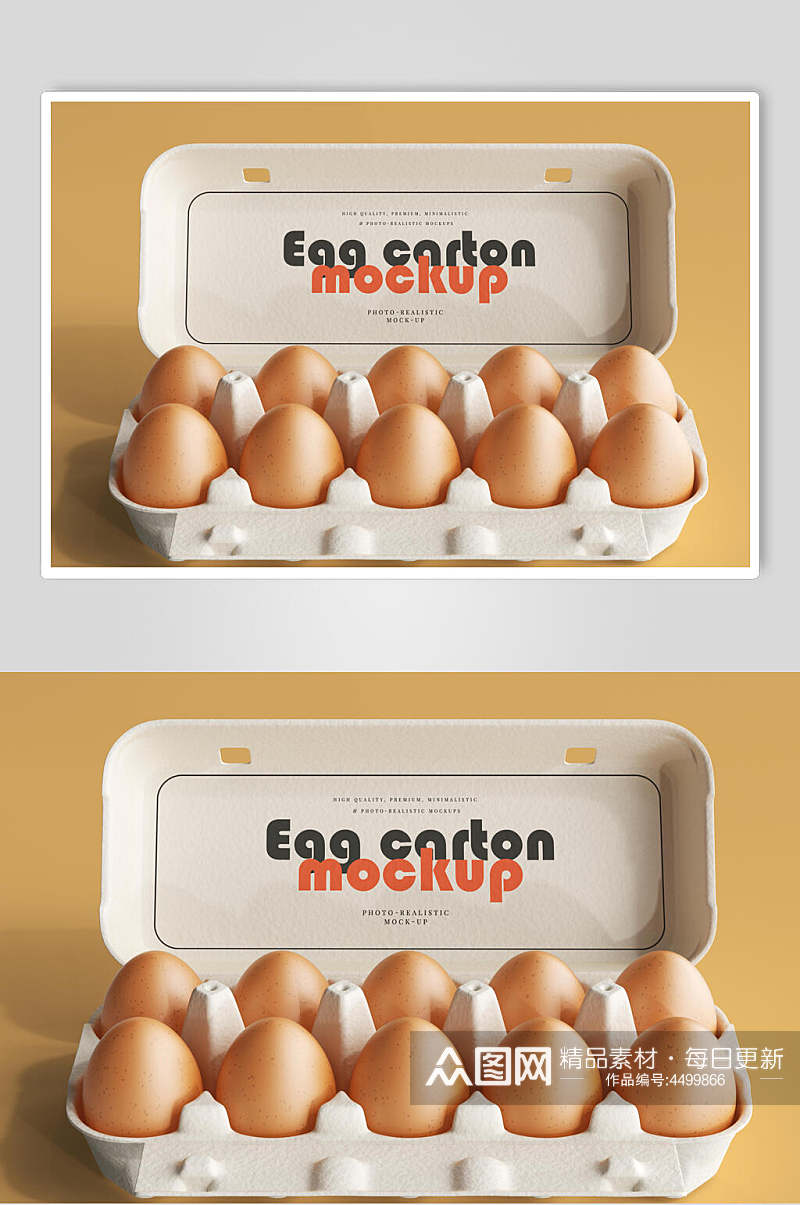 高档鸡蛋纸壳包装样机素材