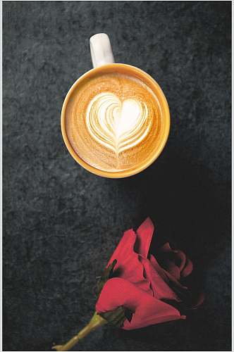 创意爱心餐饮咖啡拉花图片