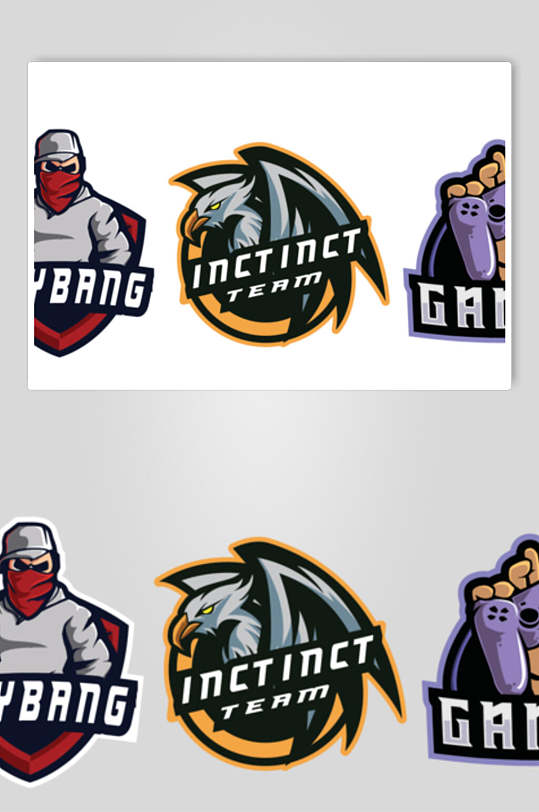 翅膀英文简约手绘射击竞技矢量素材