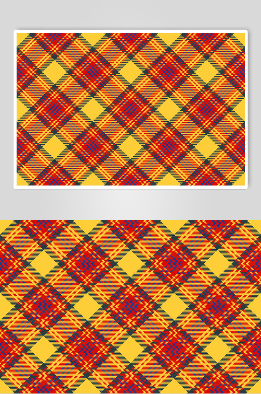黄红唯美清新彩色格子图案矢量素材素材