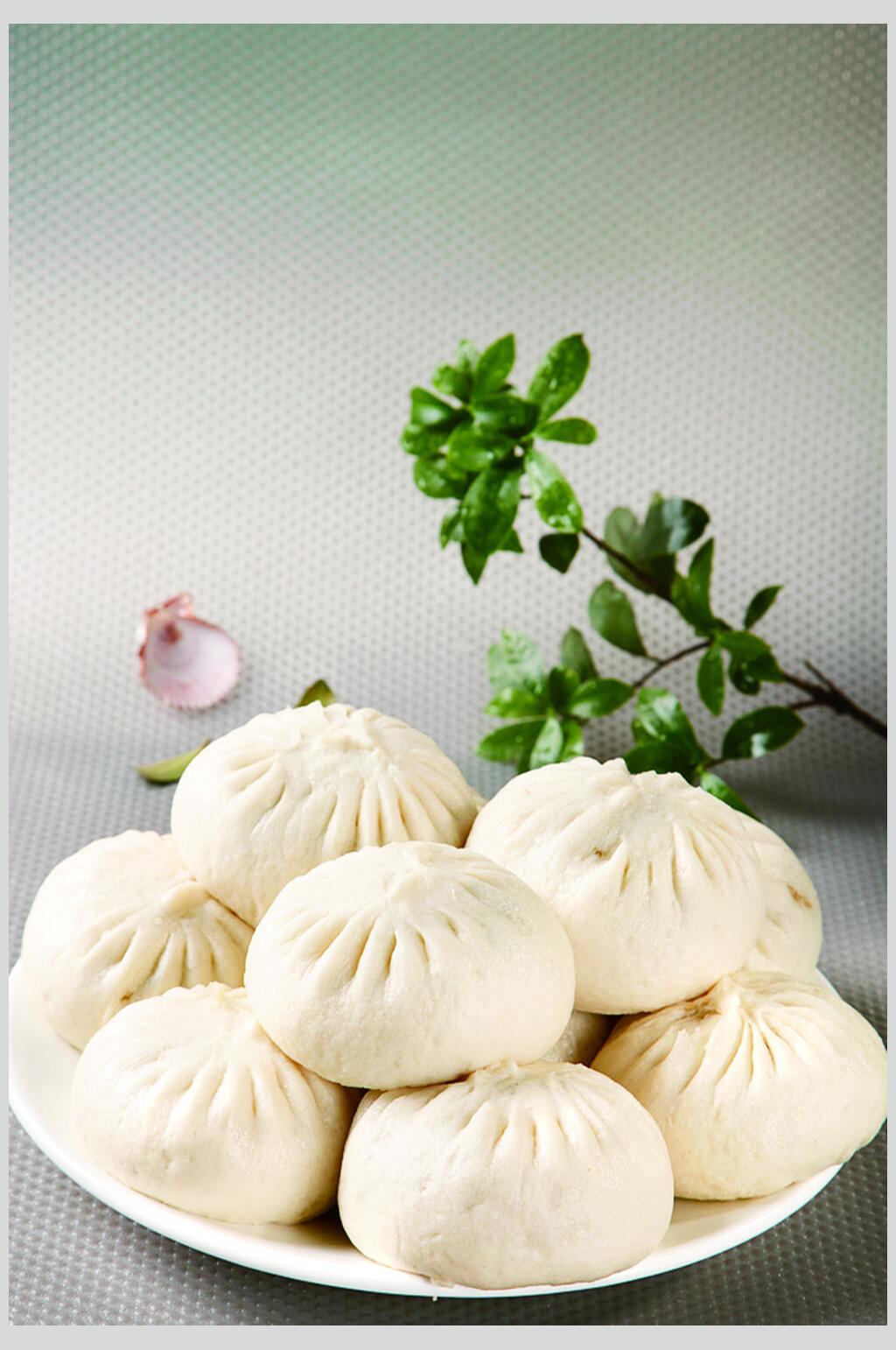 清新时尚美食早茶包子图片素材