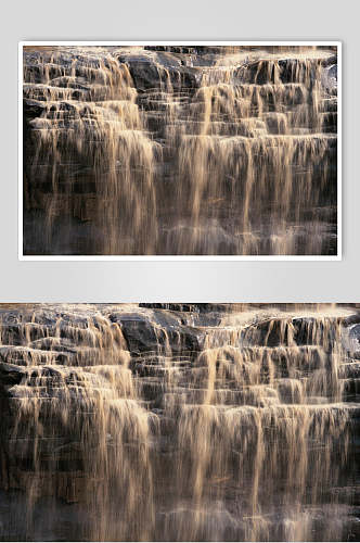 瀑布风景山川摄影图