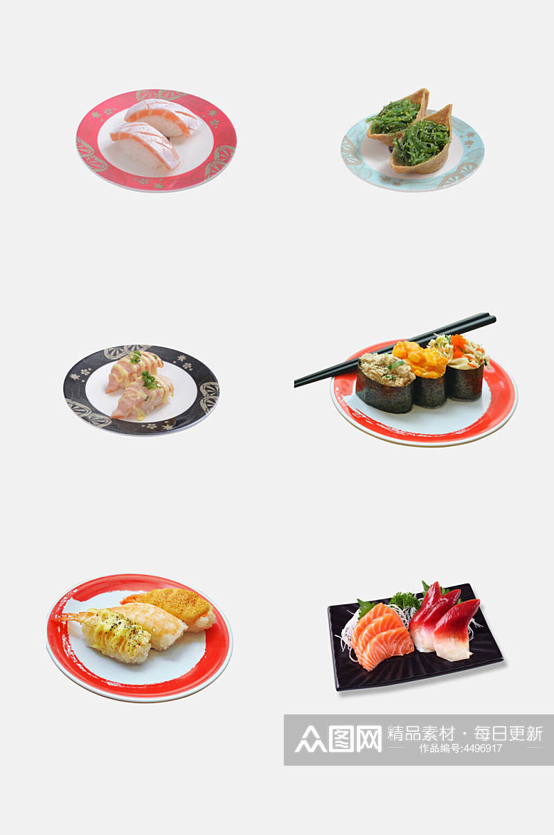 盘子寿司实拍免抠素材素材