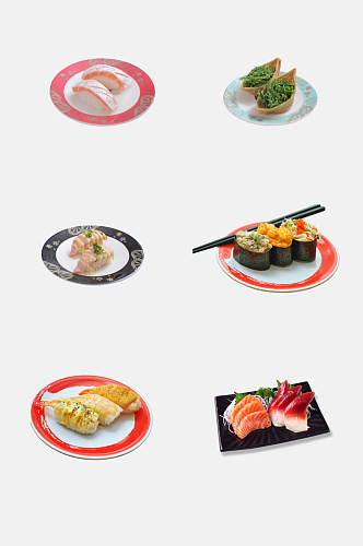 盘子寿司实拍免抠素材