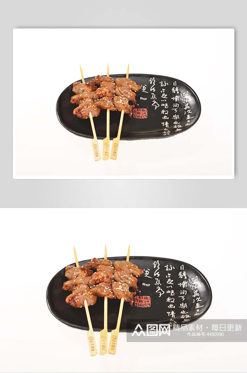 日式鸡柳炸串烧烤餐饮摄影图片素材