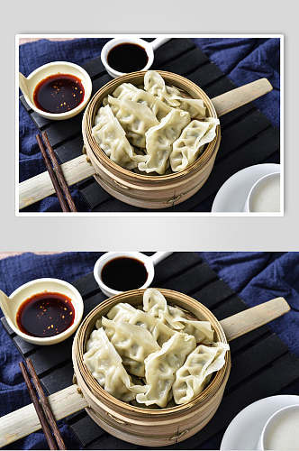韭菜饺子餐饮摄影图