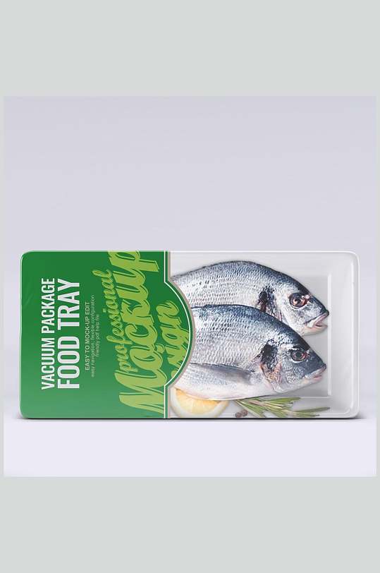 绿色生鲜鱼类塑料包装样机