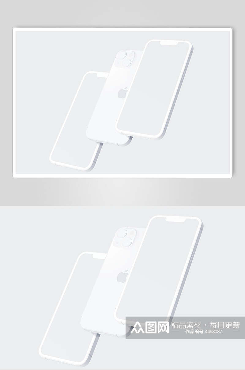 白色简约苹果手机UI界面样机素材