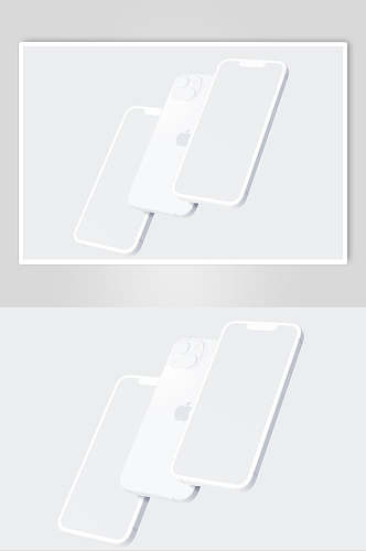 白色简约苹果手机UI界面样机