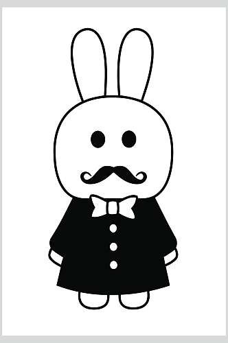兔子先生温馨插画矢量素材