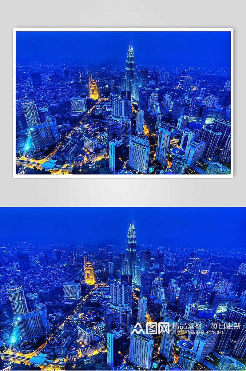 蓝色城市风景建筑壁纸图片素材