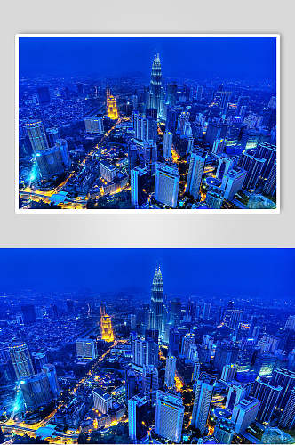 蓝色城市风景建筑壁纸图片