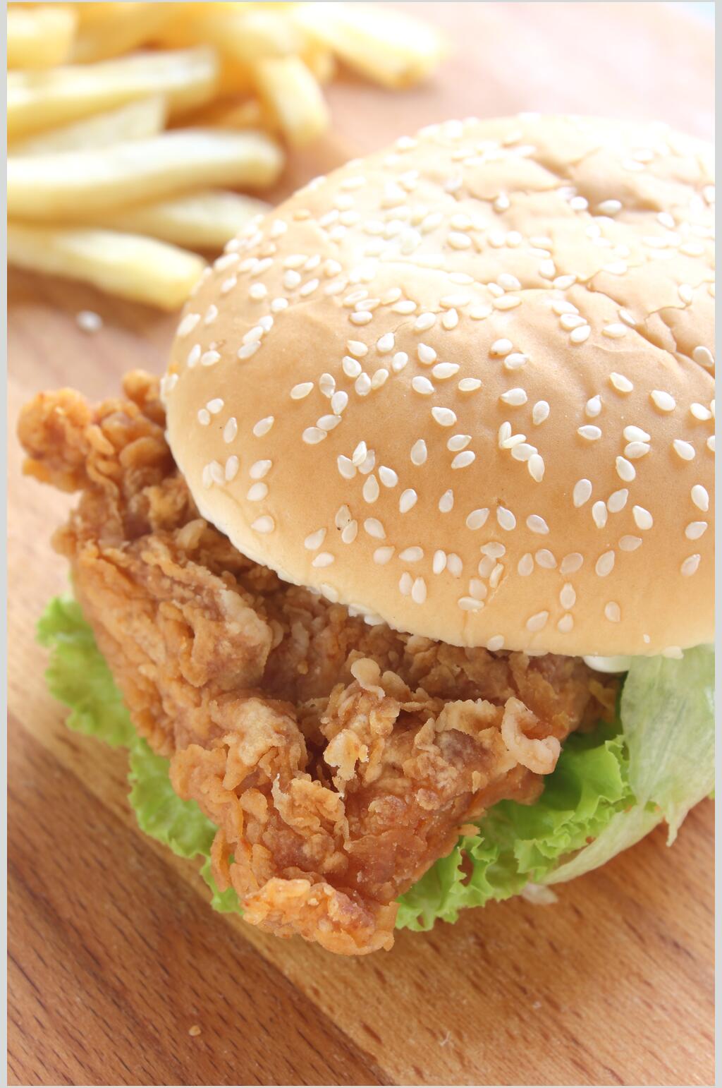 美味炸鸡排食品汉堡创意餐饮图片素材