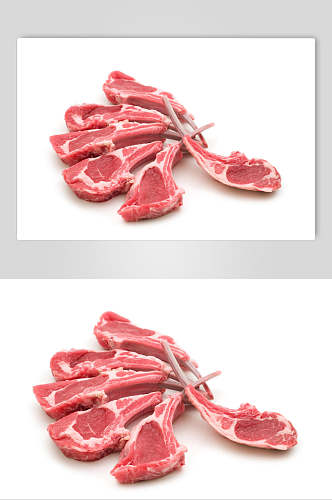 肉排白底猪肉摄影图