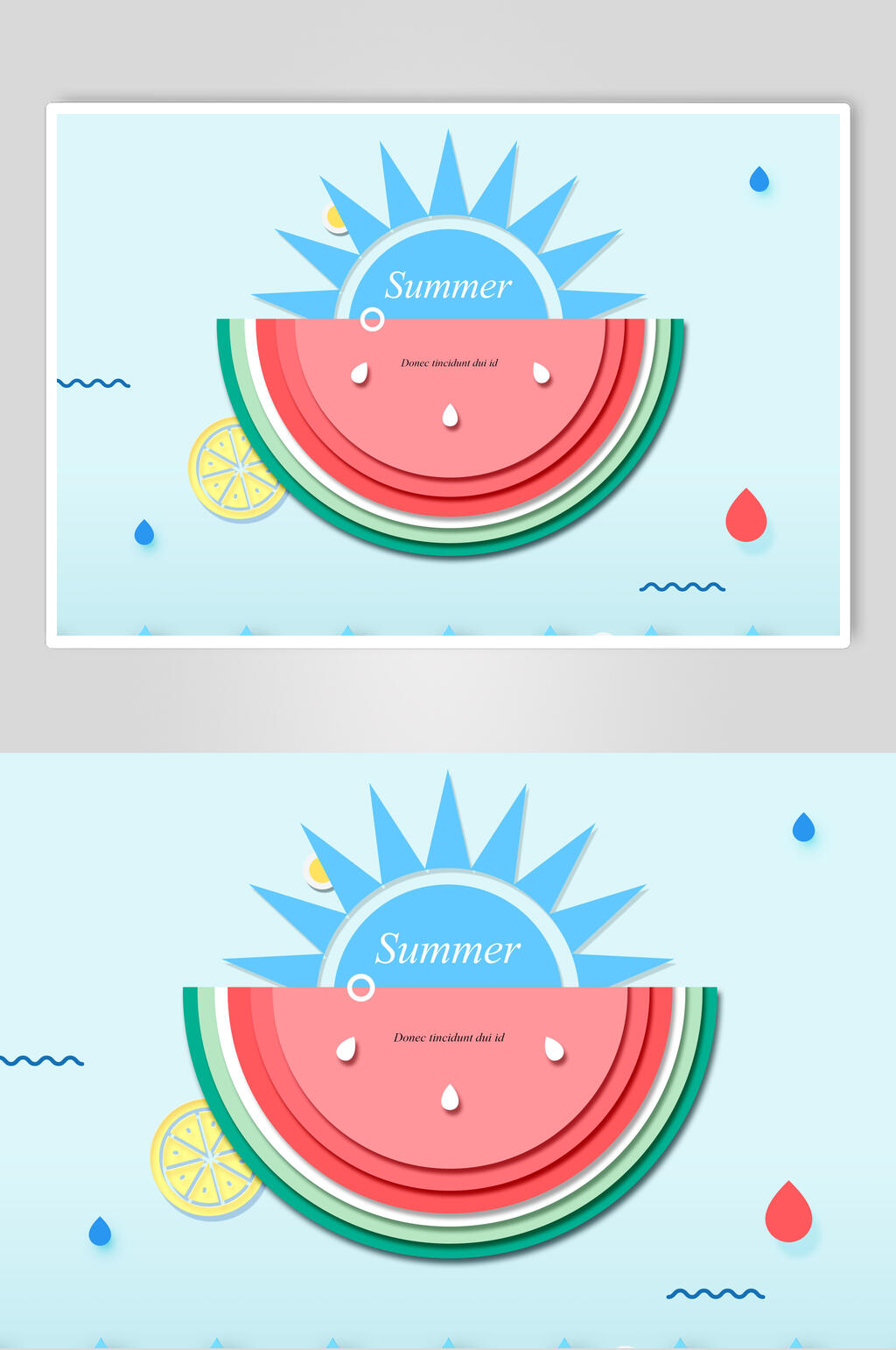 西瓜夏天海报素材