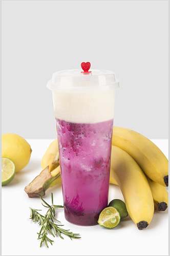 紫色香蕉奶茶甜品饮料图片