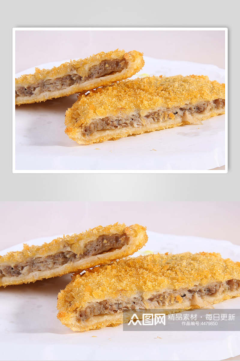 肉饼小吃炸品摄影图片素材