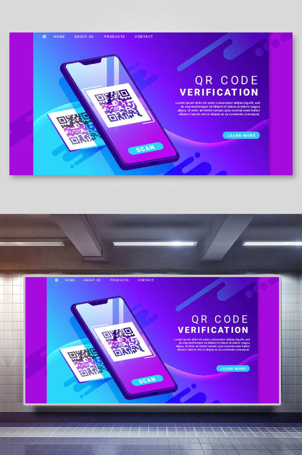 渐变扁平化网页矢量插画素材