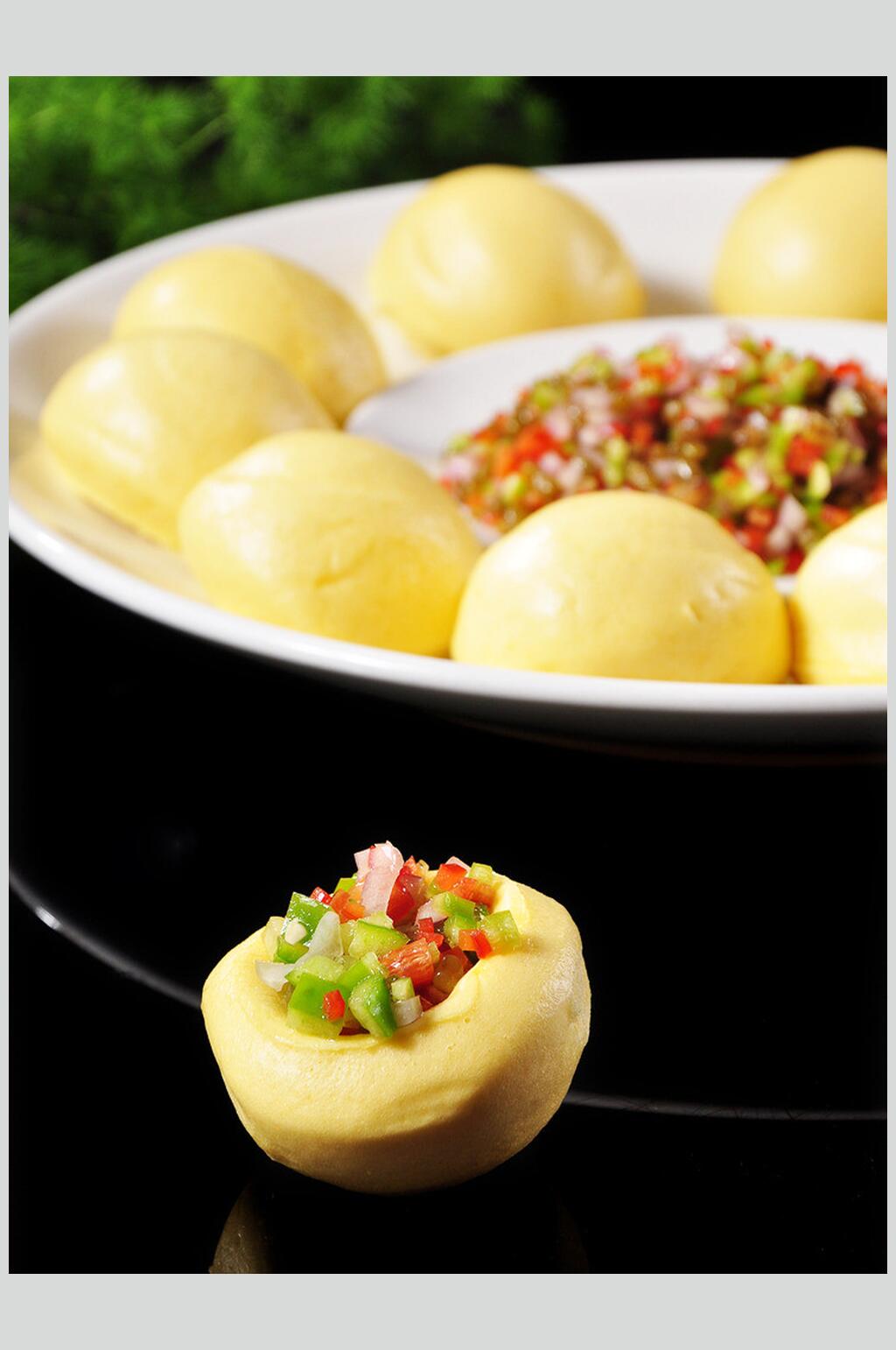 窝窝头美食早茶包子图片素材