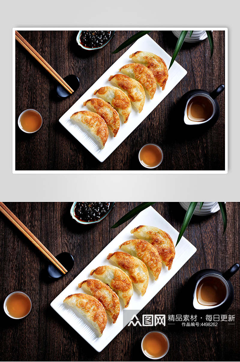精品香煎饺子餐饮摄影图素材