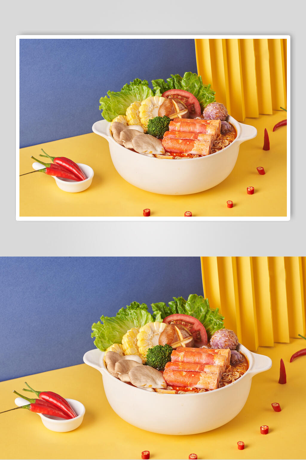 新鲜黄底火锅配菜图片素材