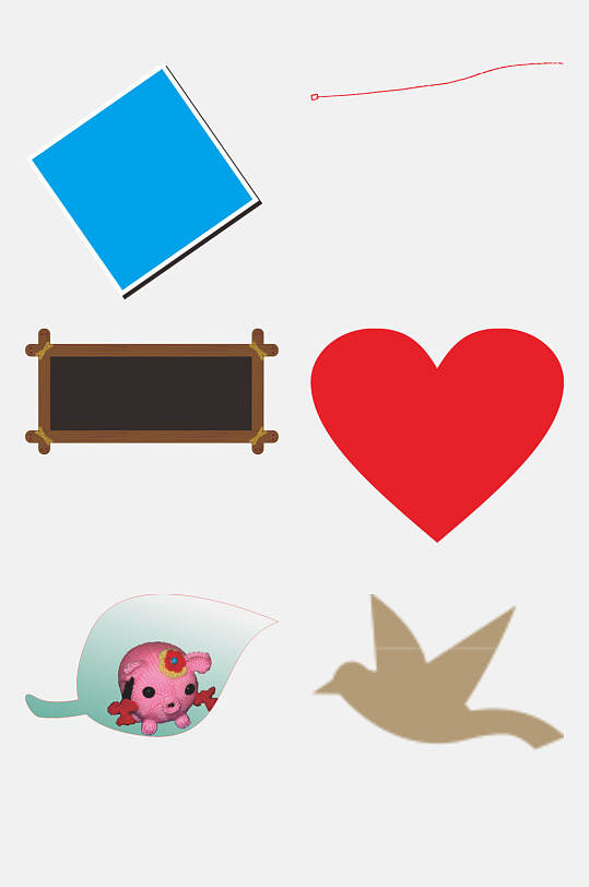 爱心小鸟手抄报标题样式免抠素材