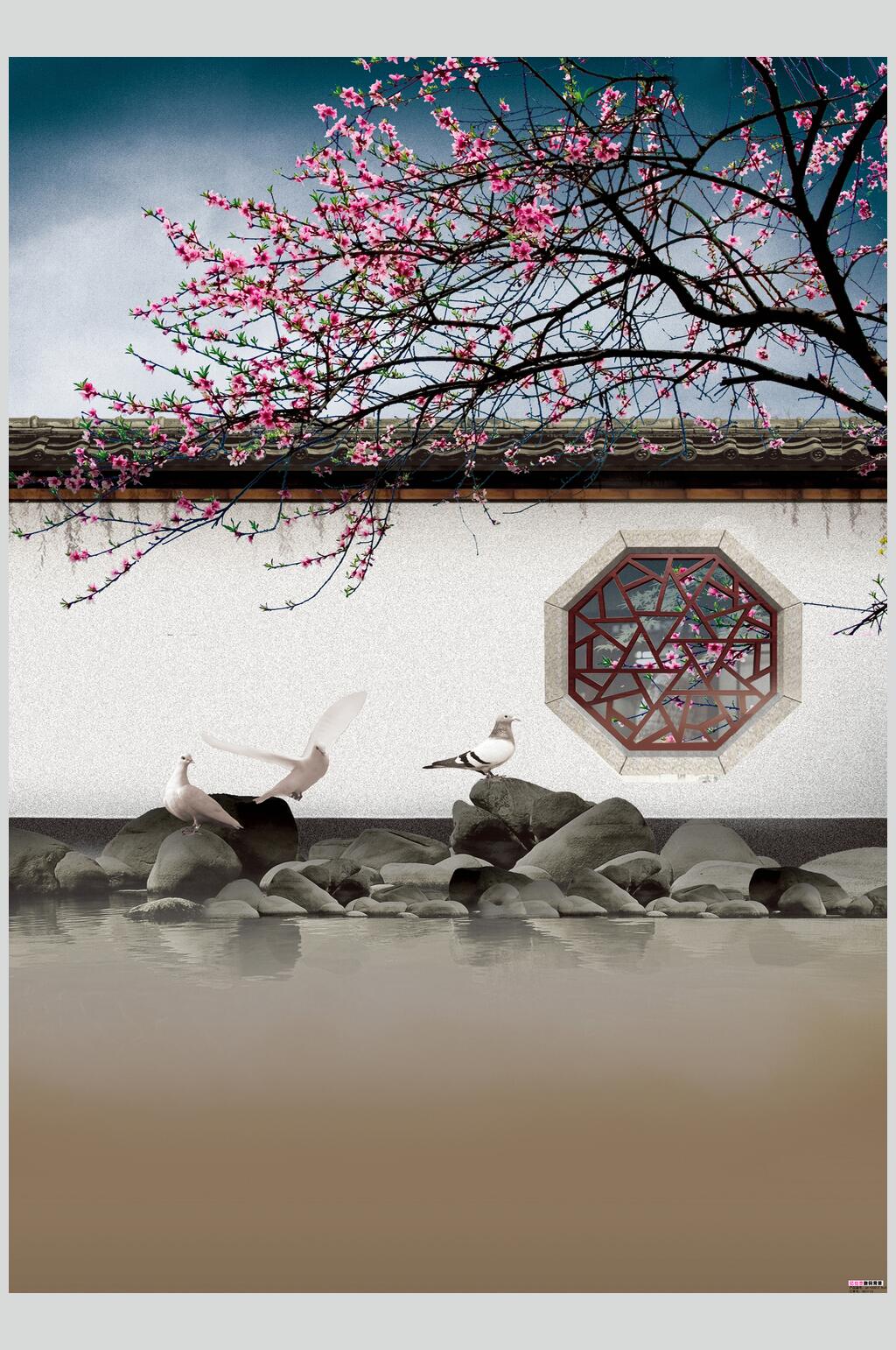 中国风花卉背景摄影图片素材