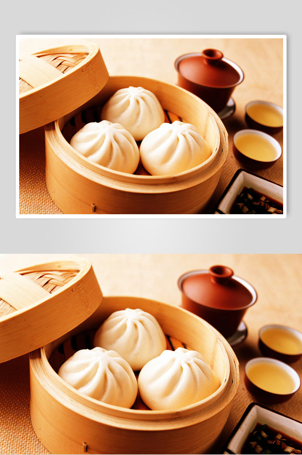 飘香小笼包早茶摄影图素材