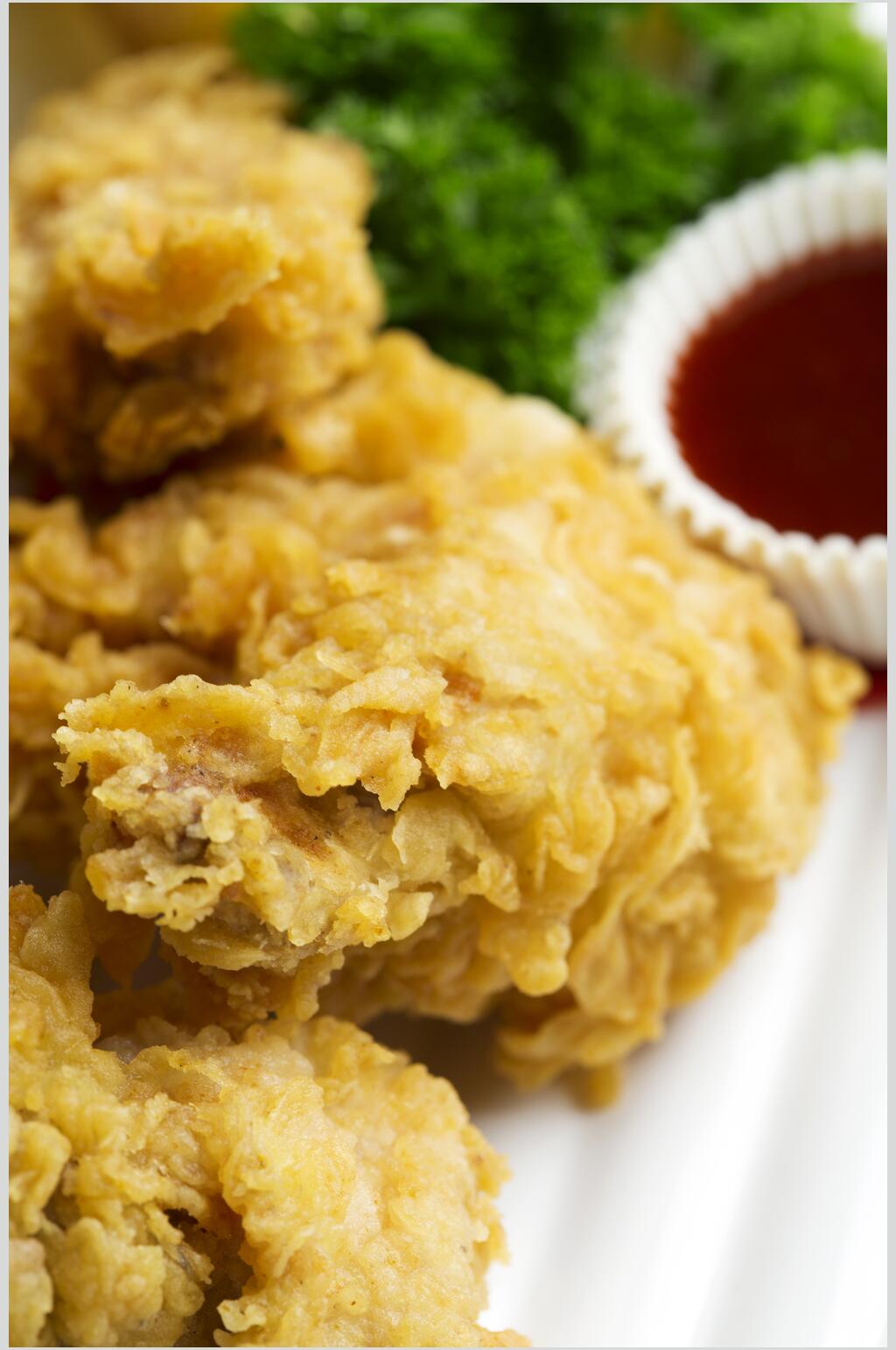 金黄美味韩式炸鸡食品图片素材