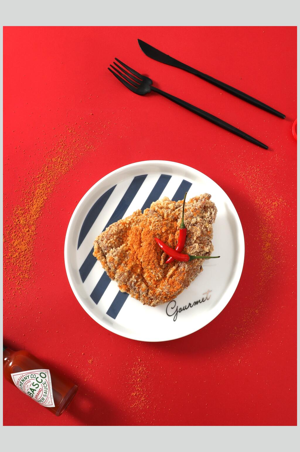 香辣鸡排美食摄影图片素材