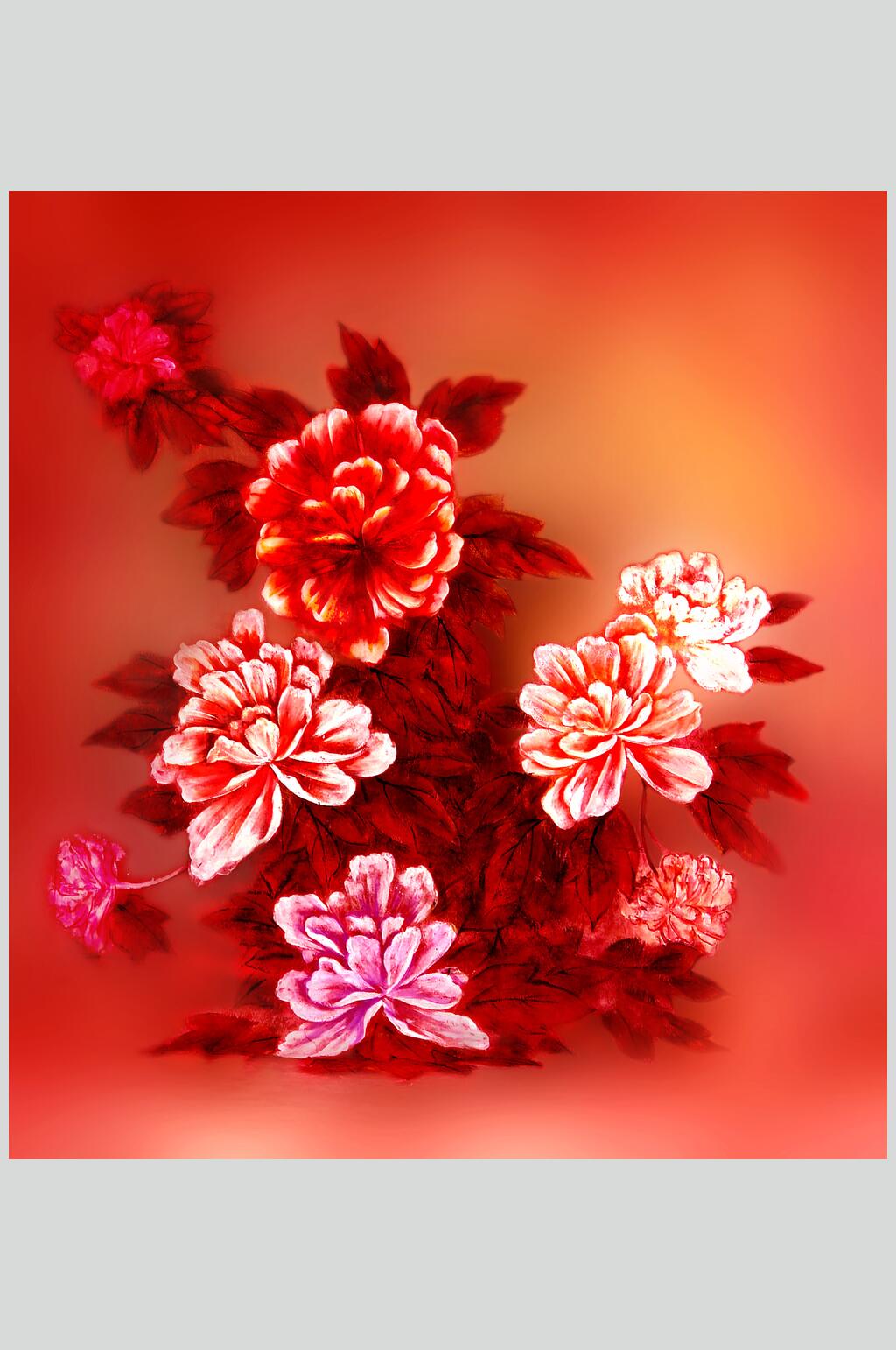 玫瑰红色花卉背景摄影图素材